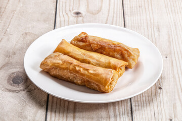 Traditional crispy fried stuffed springroll