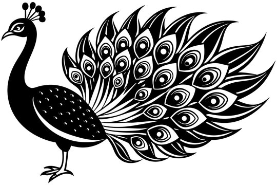 recommend clip art: peacock silhouette vector illustration