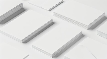 White backdrop and blank white blank business cards, empty mock up