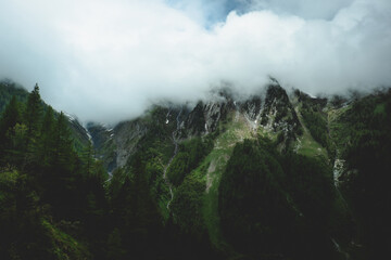 Landscape view of the Swiss Alps, shot in the Trient Valley, Valais, Switzerland