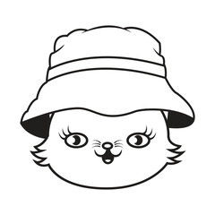 outline ofcat head wearing a beanie hat
