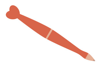 Cute pen with heart. A girly stationery accessory. Isolated vector illustration for your design