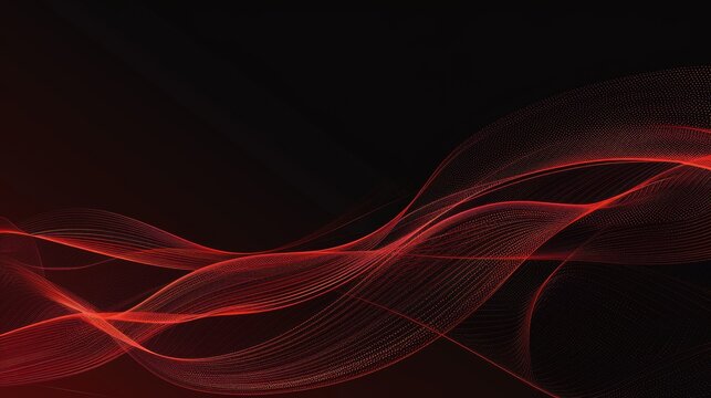 An abstract representation featuring smooth, flowing red lines on a dark backdrop, suggesting movement and fluidity.