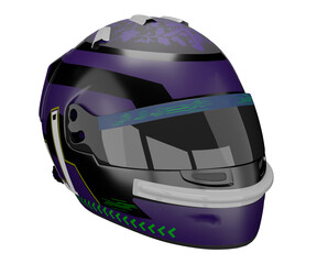 3d rendering blue motorcyclist helmet