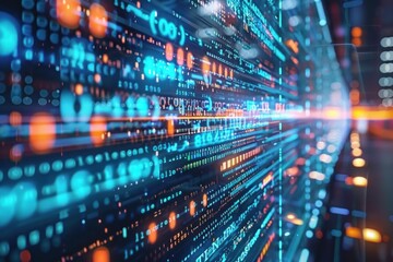 Obraz premium Digital Data Universe: Abstract Technology Background for Big Data Concept Visualization