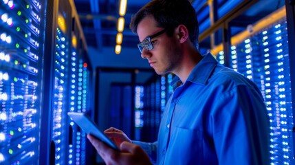 The technician in server room