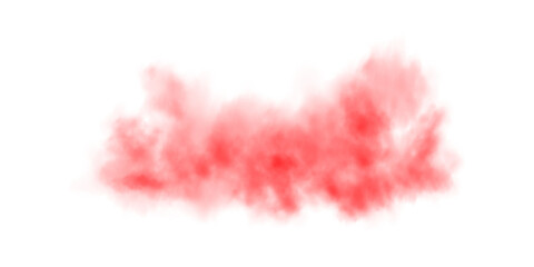 Fototapeta premium Red fog in slow motion. Realistic atmospheric red smoke. Red fume slowly floating rises up. PNG. 