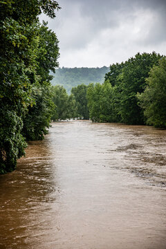 Hochwasser Rems in Winterbach im Remstal Rems-Murr-Kreis 