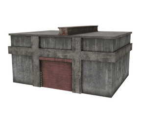 3d rendering garage with dirty walls
