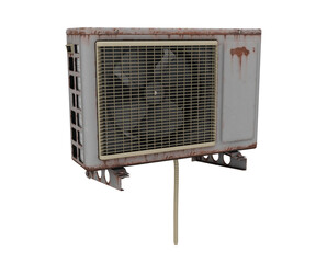 Naklejka premium 3d rendering rusty exterior air conditioner