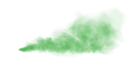 Green fog in slow motion. Realistic atmospheric green smoke. Green fume slowly floating rises up. PNG.  © Orange Sky