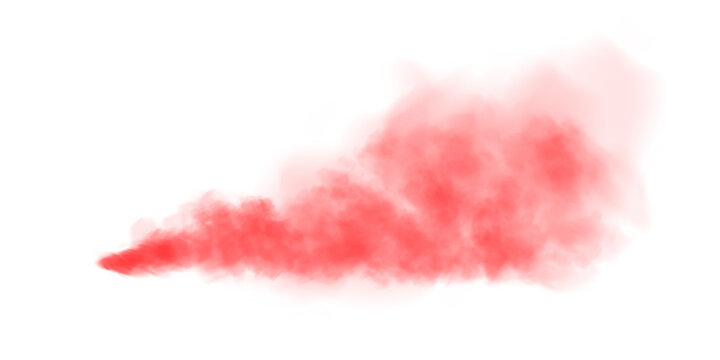 Red Fog In Slow Motion. Realistic Atmospheric Red Smoke. Red Fume Slowly Floating Rises Up. PNG.
