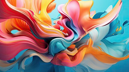 Obraz premium Fluid geometry with vibrant summer colors in motion
