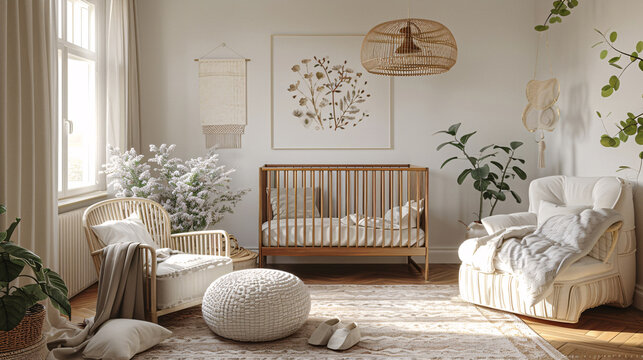 Elegant nursery wall decor with sweet phrase and botanical illustration