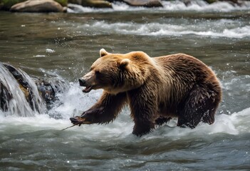 Obraz premium A close up of a Brown Bear in the wild