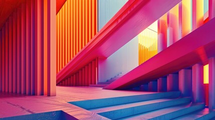 Colorful Building Staircase