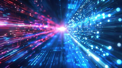 Obraz premium Digital futuristic technology blur in motion