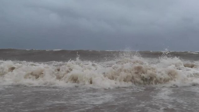 Hurricane Playa del Carmen beach Mexico extremely high tsunami waves.