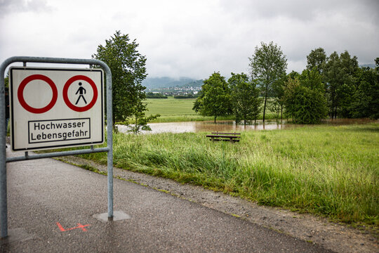 Hochwasser Rems in Winterbach im Remstal Rems-Murr-Kreis 