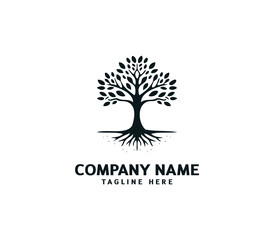 Obraz premium Tree logo design. Botanic tree. Tree of life symbol. Abstract tree logo symbol. Vector illustration