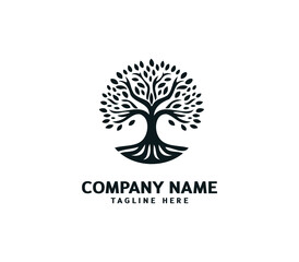 Tree logo design. Botanic tree. Tree of life symbol. Abstract tree logo symbol. Vector illustration