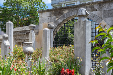Located in Sinan pasha madrasah. Muslim graves and tombstones.