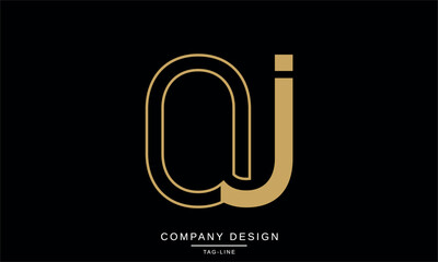 OJ, JO Abstract Letters Logo Monogram Design Font Vector Initials