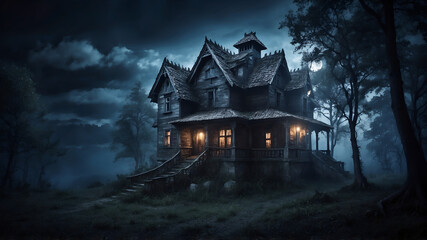 Fototapeta premium haunted house in the forest