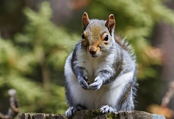Obraz premium A view of a Grey Squirrel in a tree