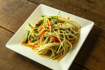 Thai traditional cuisine food papaya salad