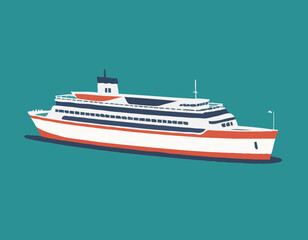 Bateau de croisière ou ferry, bannière vectorielle pour agence de voyages, vacances d’été en mer