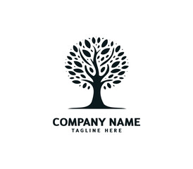 Tree logo design. Botanic tree. Tree of life symbol. Abstract tree logo symbol. Vector illustration