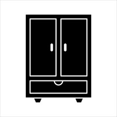 Cupboard furniture line icon. linear style sign for mobile concept and web design. Cabinet, closet outline vector icon. Symbol, logo illustration. 