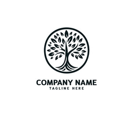 Fototapeta premium Tree logo design. Botanic tree. Tree of life symbol. Abstract tree logo symbol. Vector illustration