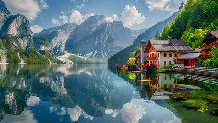 Naklejka premium lake in the mountains