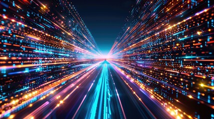 Naklejka premium Technological innovation concept with pulsating lights