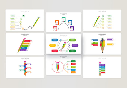 Pencil Infographic Layout Template