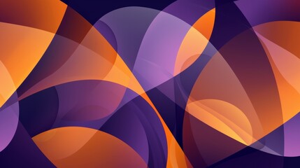 Obraz premium Vibrant Abstract Overlap. An abstract design featuring overlapping curves in shades of purple and orange, creating a smooth, modern aesthetic.