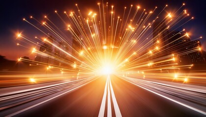 A brilliant yellow light burst with radiant streaks extending outward, creating a vibrant and energetic composition. The bright hues evoke feelings of joy and inspiration, ideal.