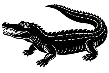 crocodile silhouette vector illustration