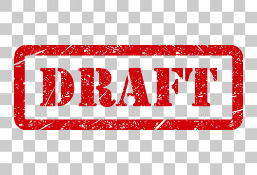 Draft stamp symbol, label sticker sign button, text banner vector illustration