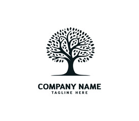 Tree logo design. Botanic tree. Tree of life symbol. Abstract tree logo symbol. Vector illustration