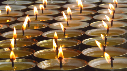 Butter Lamps in a Temple