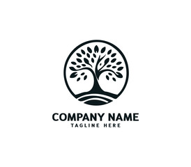 Tree logo design. Botanic tree. Tree of life symbol. Abstract tree logo symbol. Vector illustration