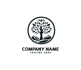 Tree logo design. Botanic tree. Tree of life symbol. Abstract tree logo symbol. Vector illustration