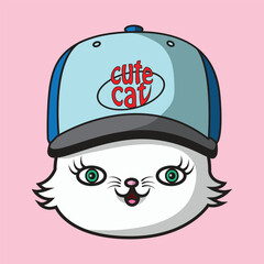  a cat's head wearing a hat