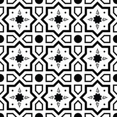 Arabic  seamless Pattern black and white  