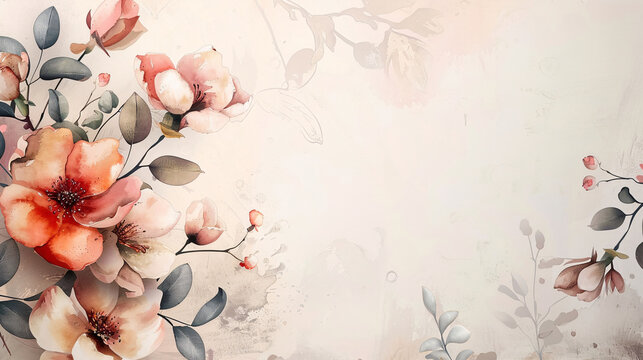 Simple and elegant wedding invitation with minimalist design and leaf motifs