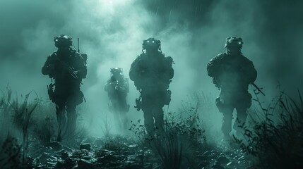 Special operations forces conducting a night raid with night vision equipment, demonstrating the precision and stealth capabilities in contemporary military operations.