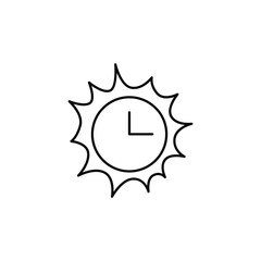 sun clock thin outline icon vector design good for website and mobile app